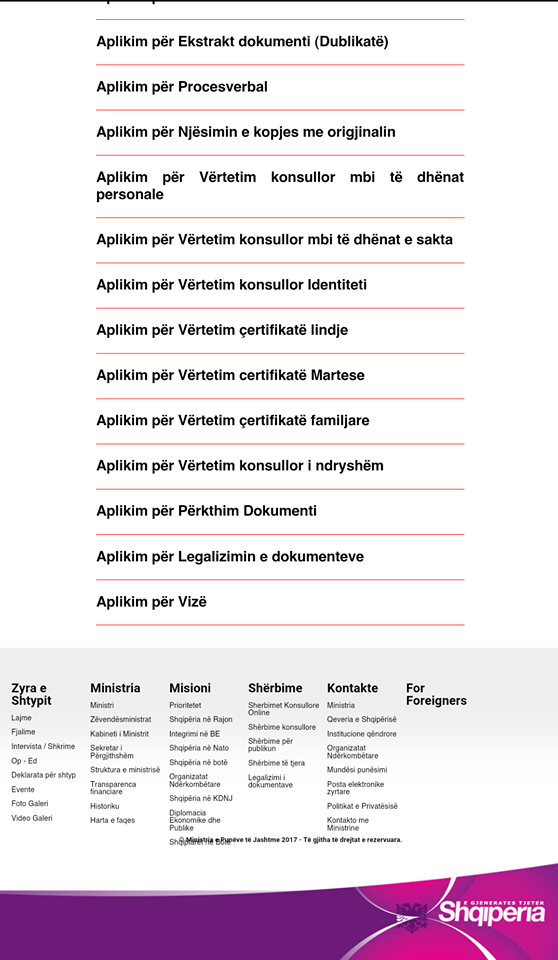 MPJ: VEPRIMET KONSULLORE NGA DATA 16 JANAR 2017 VETËM ONLINE