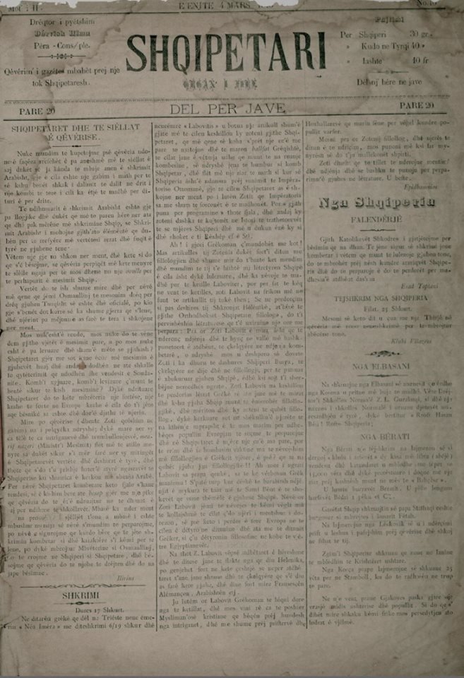 NË STAMBOLL 1909[1325] GAZETA SHQIP & OSMANISHT "SHQIPTARI-ARNAVUT